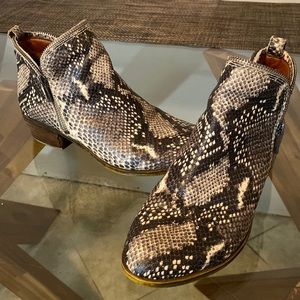 Lucky Brand Snake Ankle Boots